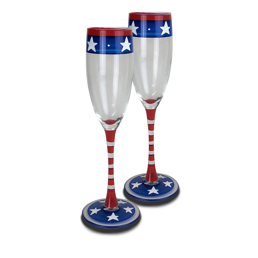 Patriotic Champagne Flute 8.5 oz (Set of 2) The Holiday Aisle®