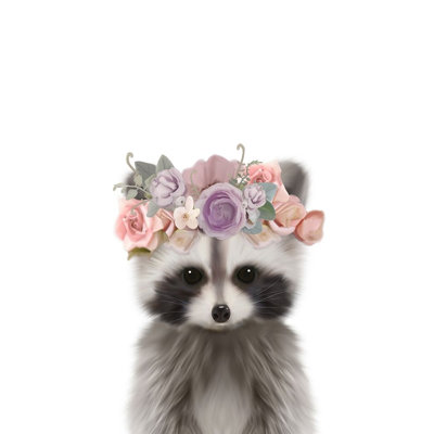 " Floral Raccoon "