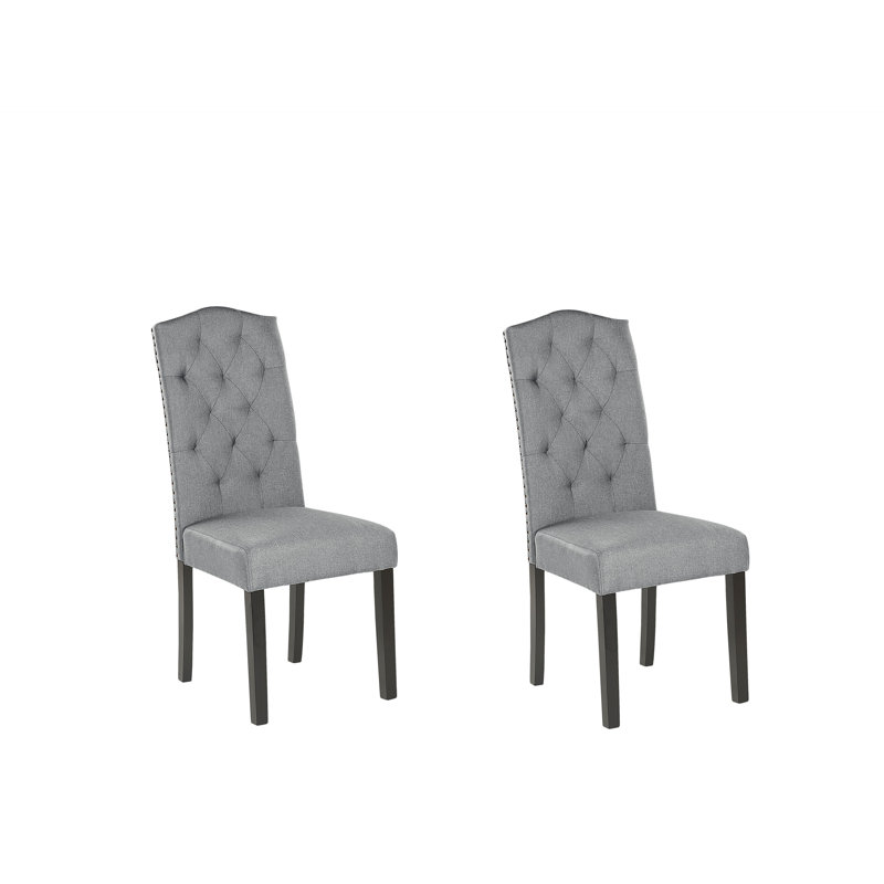 Lynnville 49cm H Tufted Polyester Blend Upholstered Side Chair, Grey