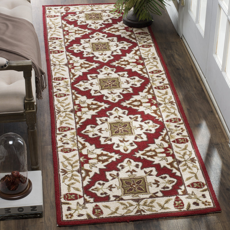 Broadcommon Hand Hooked Performance Oriental Rug, Runner 2'6" x 10'