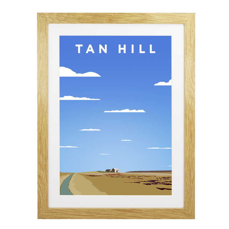 'Tan Hill' by Richard O'Neil - Print, 43.5 cm H x 33.5 cm W x 2.2 cm D, Oak Wood Frame