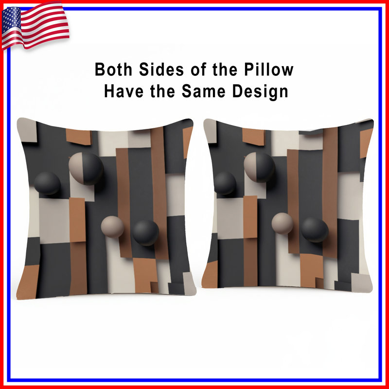 Coussins décoratifs à motif géométrique, 20 po x 20 po