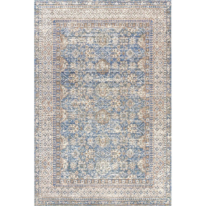 Stirling English Country Argyle Indigo Blue Rug, Rectangle 4' x 6'