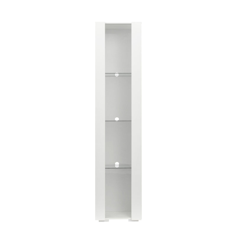 Side Cabinet With Aluminum Strip Lamp, White