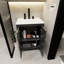Ensemble de meuble-lavabo moderne moderne de 24 po avec lavabo en céramique blanc et cuve en acier inoxydable