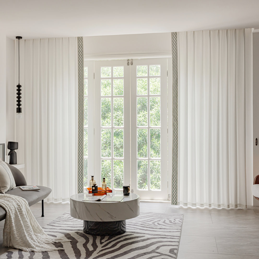 Alexia linen semi-sheer curtain pair Visionary Home Size per 