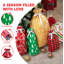 36 sacs de Noël à cordon de rangement assortis, sac en plastique réutilisable pour les fêtes de Noël, cadeaux, cadeaux