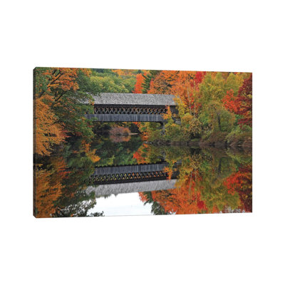 Autumn At Henriker Bridge by Brian Wolf - Wrapped Canvas Print