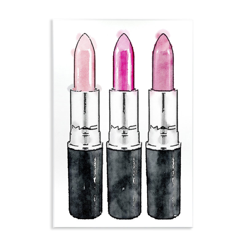 «Keith Three Pink Lipsticks» par Amanda Greenwood, reproduction sur toile, H 19 po x l 13 po