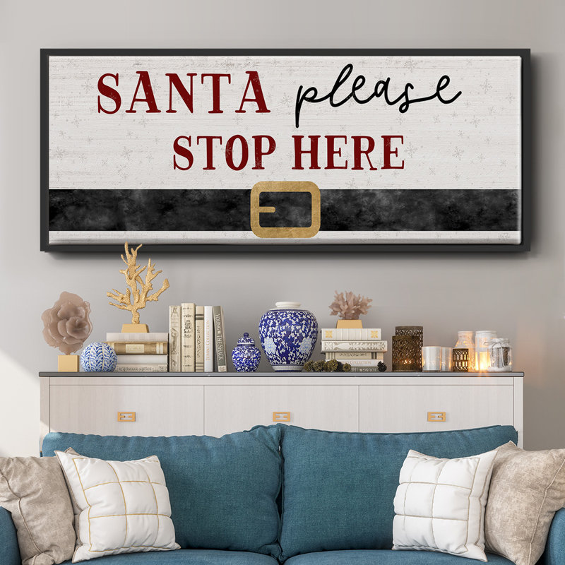 Santa Stop- Framed Canvas, 24" H x 60" W