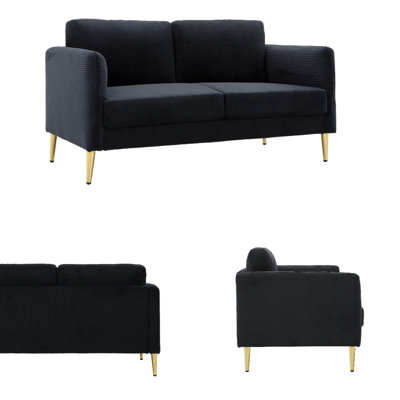 Causeuse en velours côtelé de style moderne de 60,63 po Boneless - Canapé compact Mid-Century?