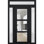 Front Exterior Prehung FiberGlass Door Clear Glass See-through / Manux 8555 Matte Black Clear Glass / 2 Side Exterior Windows / Office Commercial and Residential Doors Entrance Patio Garage-W12+36+12" x H80"-Left-hand Inswing