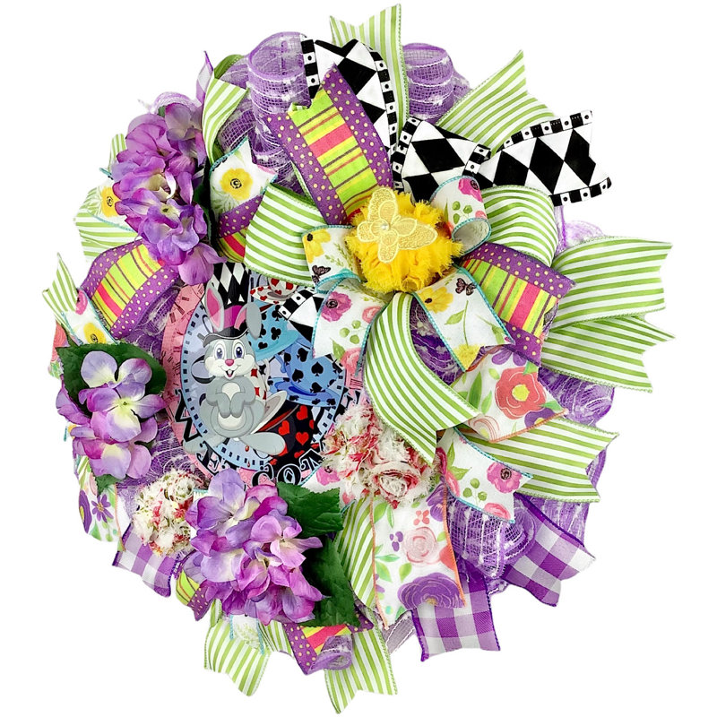 Couronne de printemps en maille 18 po