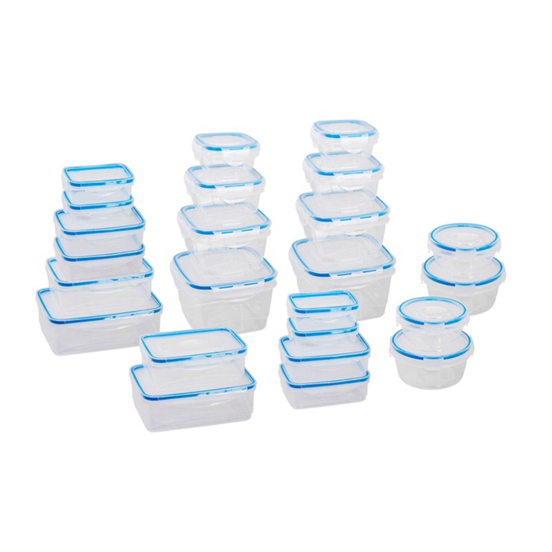 Ensemble de 24 contenants alimentaires Cunera, Transparent / bleu