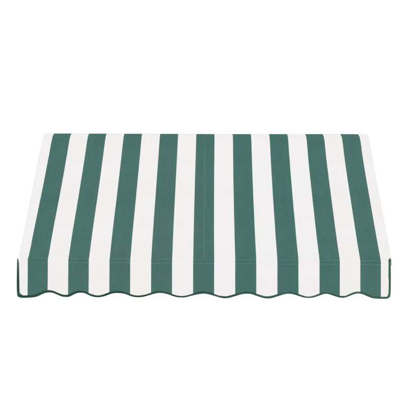 Auvent fixe en tissu acrylique rétro Awntech Dallas, H 31 po x l 64,5 po x P 24 po, Forêt / rayure blanche