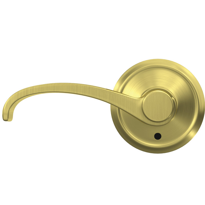 Custom Whitney Non-Turning Lever with Alden Trim, Satin Brass