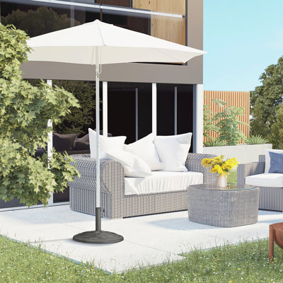 Porte-parasol 22 "avec support à parasol rond en résine 22" avec beau motif décoratif et installation facile, pour poteau de "1,5 po, .81,89 po, pour pelouse, terrasse, cour, jardin, bronze