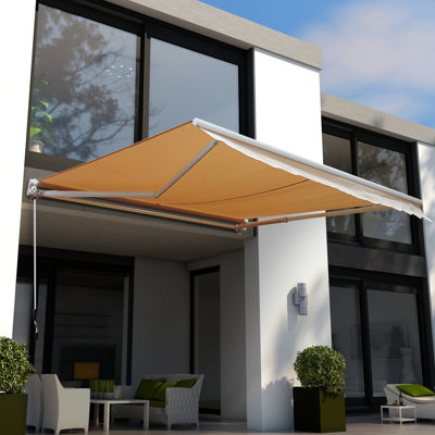 Auvent de terrasse standard rétractable en tissu l 8,2 pi x P 7 pi