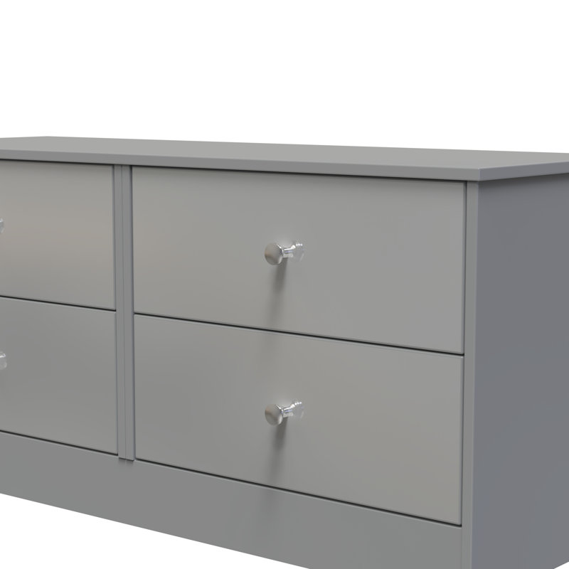 Bhargavi 115cm W 4 - Drawer Chest of Drawers, Grey