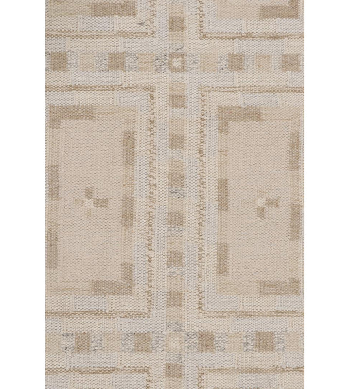 Scandinavian Hand Knotted Geometric Area Rug, Rectangle 9' x 12'