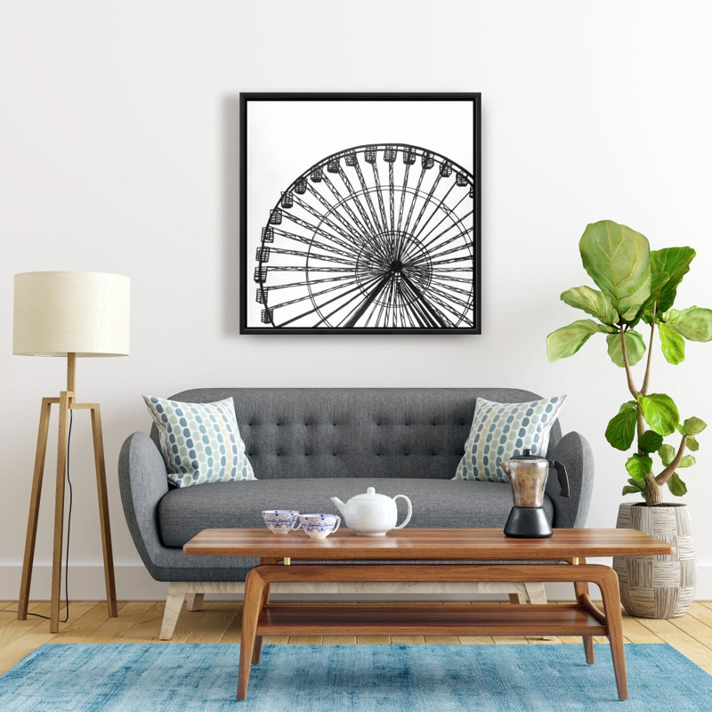 Impression sur grande roue monochrome sur toile, H 24 po x l 24 po