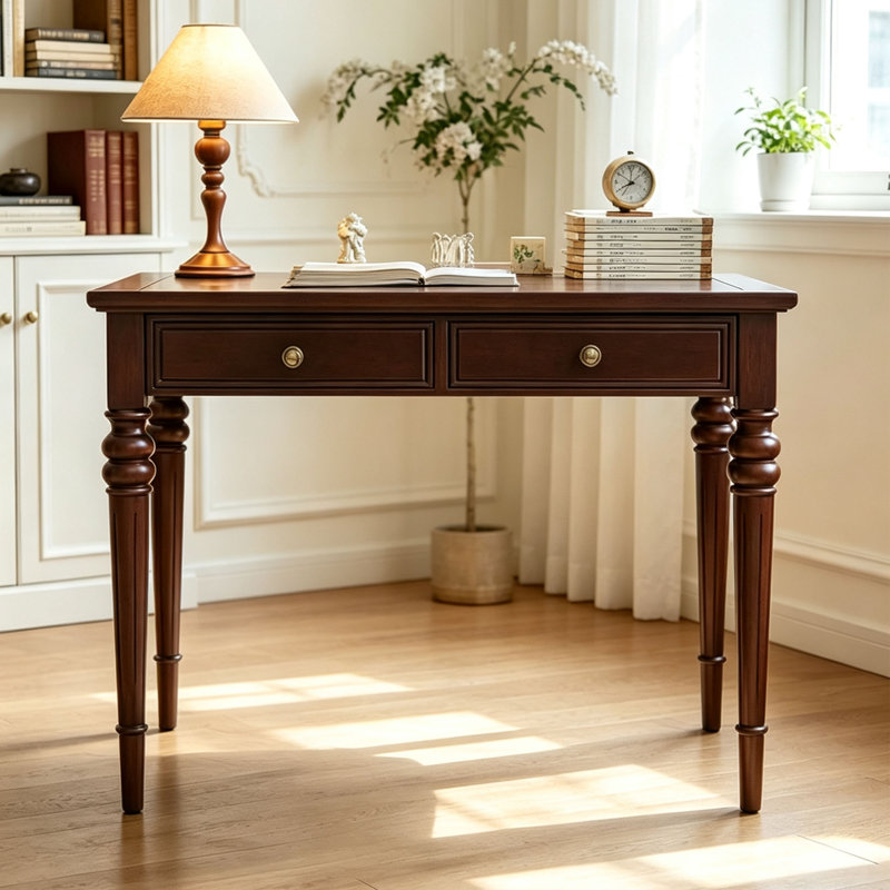 Bureau rétro de style américain, H 29,72 po x l 39,37 po x P 23,62 po