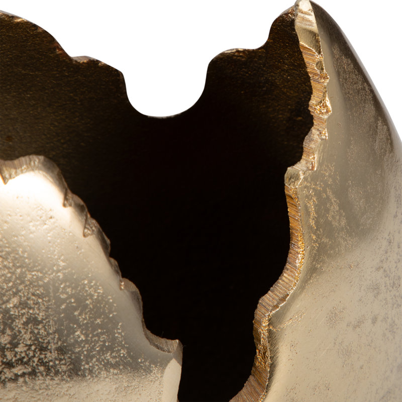 Ivy Bronx Aluminum Champagne Vase: 12-Inch Raw Edge Round Elegance, Transform Your Space With This Unique Decor Piece