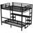 Metal Bunk Bed/Loft Bed With Desk And Shelves, Multiple Uses Folds Into Sofa With LED And USB