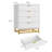 4 Drawer Dresser for Bedroom, Modern Wood Chest of Drawers with Gold Metal Handles for Living Room & Hallway-256510577