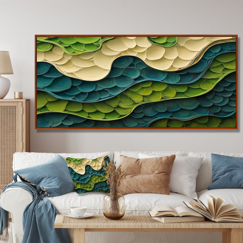 Biomorphism Earth Rhythm In Chaos VI - Abstraction lyrique, art mural, H 28 po x l 60 po, Cadre flottant, Brun