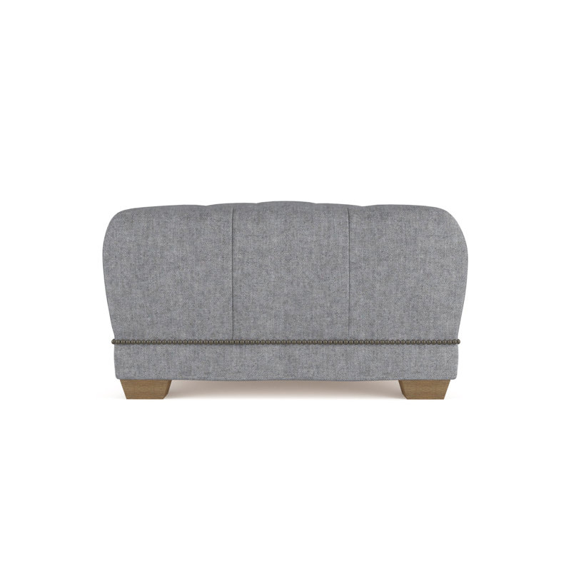 Hudson Ottoman, Plush Velvet Oyster, Weathered