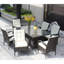 Ensemble de salle à manger rectangulaire 7 pièces pour patio avec 6 chaises (coussin brun et beige)
