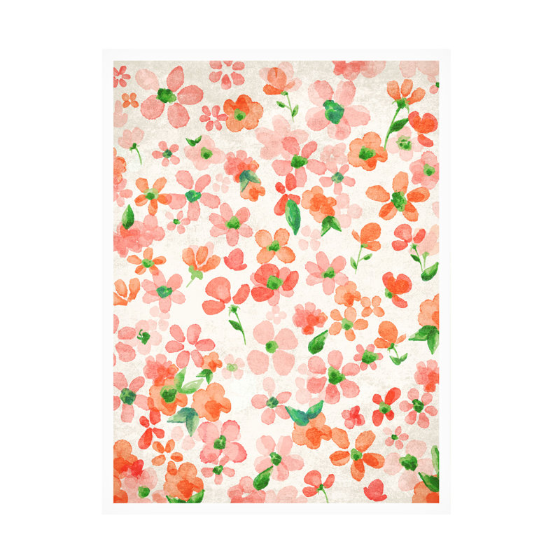 Art sur toile rose bolologia, H 14 po x l 19 po