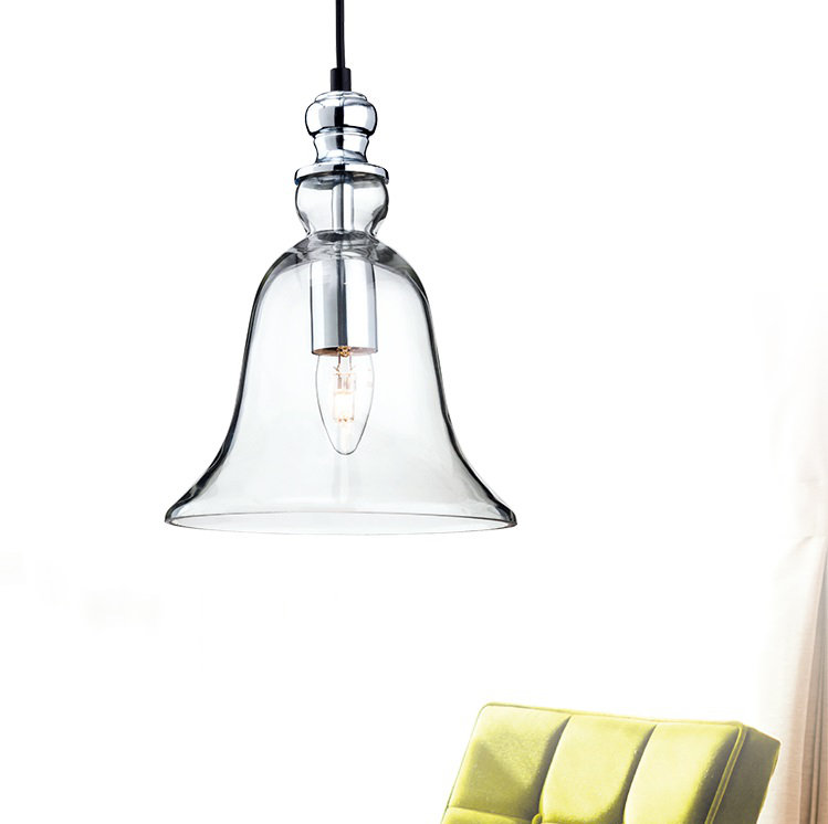 Omar 1 - Light Chrome Bell Pendant