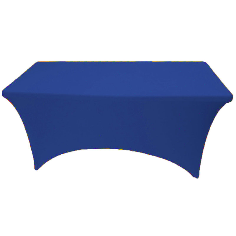 4Ft, 6Ft, 8Ft Spandex Tablecloth Fitted Stretch Rectangular Table Cover For Dining Wedding Party, Royal Blue, 72" x 30"