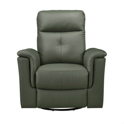 Leather Upholstered Swivel Glider Reclining Chair