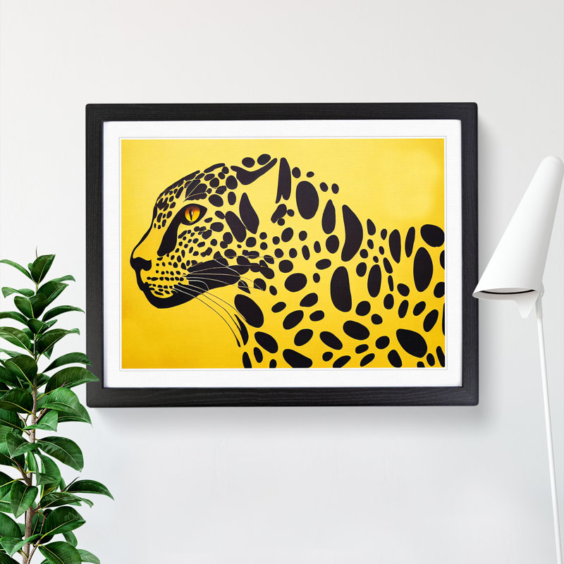 The Compelling Leopard Abstract - Single Picture Frame Print, Black, 46cm H x 64cm W