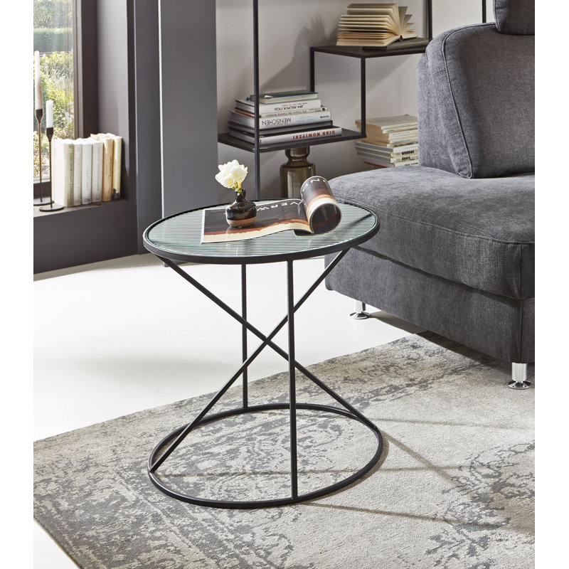 Indihar Glass Top Frame End Table