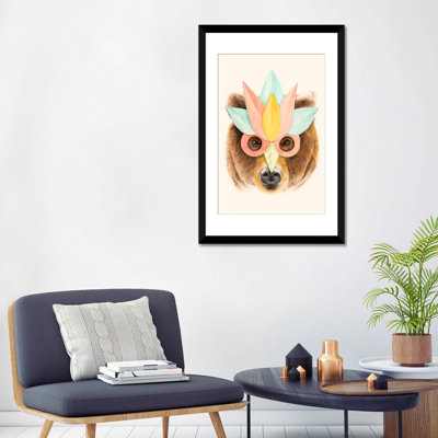 « bear paper mask », impression sur toile