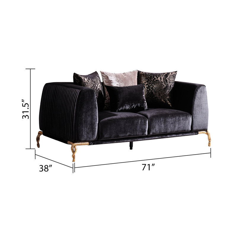 Contemporain - Revêtement en velours, tissu épais de luxe moderne avec pattes dorées, noir et accents