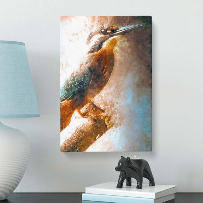Beautiful Kingfisher Bird - Wrapped Canvas Print