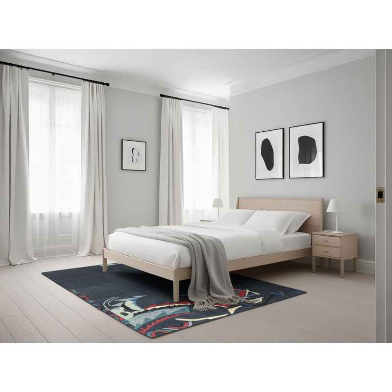 Wool Abstract Indoor Rug, Rectangle 5' x 7'