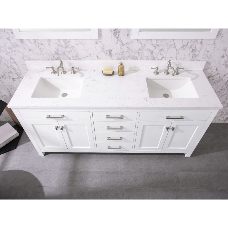 Breakwater Bay Saur 42'' Free Standing Single Bathroom Vanity with  Engineered Stone Top & Reviews