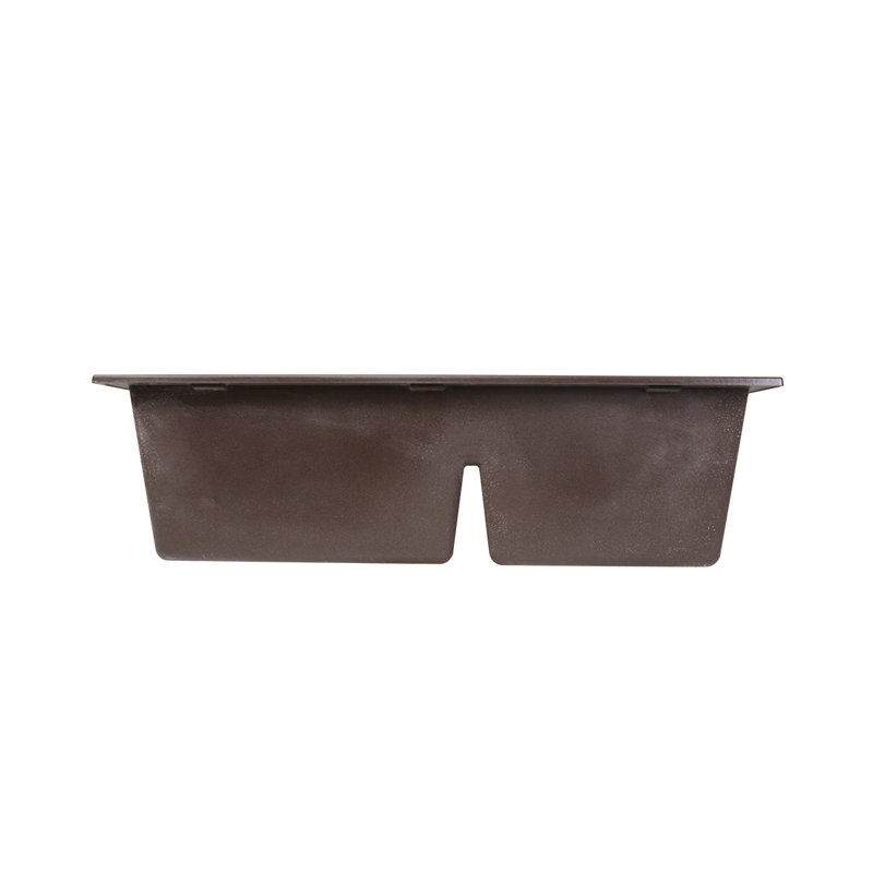 Plymouth 33'' L Double Basin Kitchen Sink, Brown