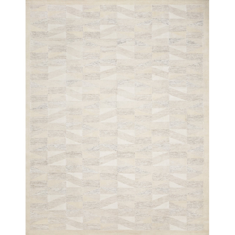 Geometric Handmade Flatweave Beige Area Rug, Rectangle 3'6" x 5'6"