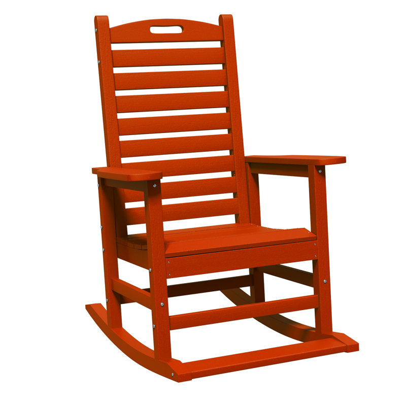 Chaise berçante surdimensionnée en PEHD d'extérieur, Cerisier