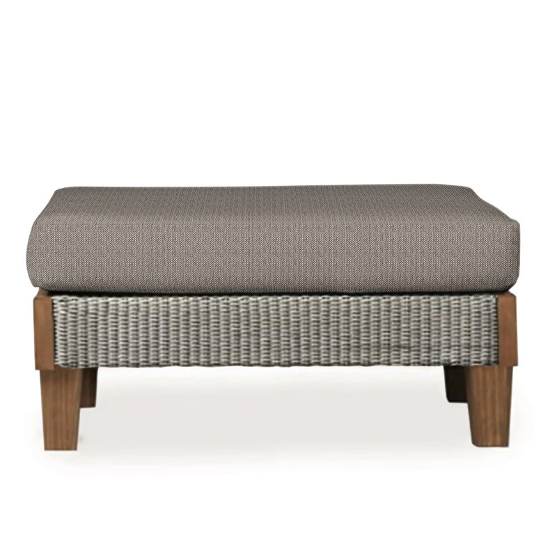 Catalina Outdoor Ottoman, Canvas Black Sunbrella® Canvas, Pewter
