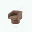 Fauteuil d'appoint pivotant classique, tissu semblable au lin et siège rembourré