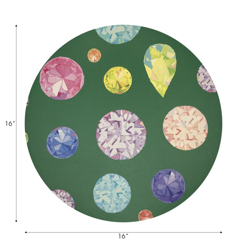 Jewel Pebble 16" Vinyl Placemat, Green