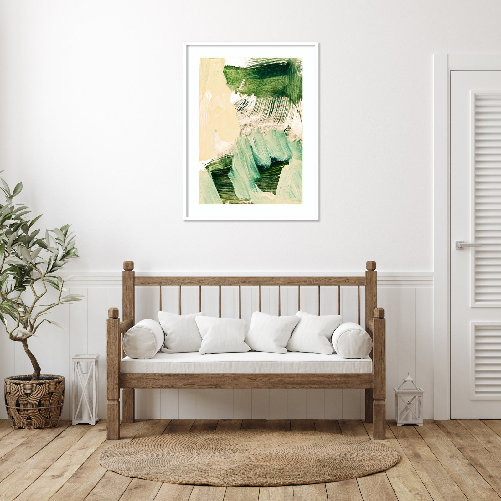 Elphaba "Minimalist Painting 09" Print, White Framed, 41" H x 31" W